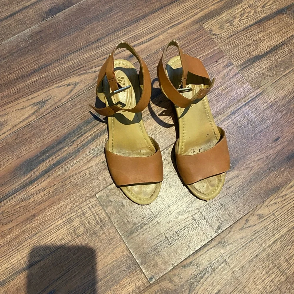 See By Chloé Tan Leather Platform Sandals